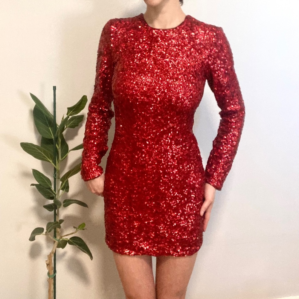 Kimchi Blue Urban Outfitters Red Sequin Dress